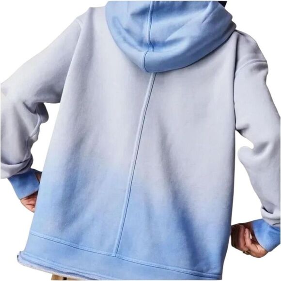 We The Free Tab Brown Zuma Hoodie Sweatshirt Size L Ombre Oversized Boho Relaxed - Picture 11 of 13